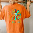 60S 70S Peace Sign Tie Dye Hippie Sunflower Outfit Women's Oversized Comfort T-Shirt Back Print Yam