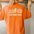 Abcd Third Grade Rocks Teacher Kid 3Rd Grade Back To School Women's Oversized Comfort T-shirt Back Print Yam