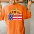 American Flag Sunflower 4Th Of July Independence Usa Day Women's Oversized Comfort T-Shirt Back Print Yam