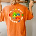 Autism Awareness Teacher Teach Accept Understand Love Women's Oversized Comfort T-shirt Back Print Yam