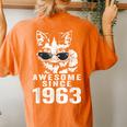 Awesome Since 1963 60Th Birthday 60 Year Old Cat Lovers Women's Oversized Comfort T-shirt Back Print Yam
