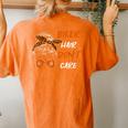 Biker Hair Dont Care For Bike Lovers Messy Bun Women's Oversized Comfort T-Shirt Back Print Yam