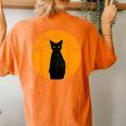 Black Cat Scary Cat Pumpkin Moon Halloween Women's Oversized Comfort T-shirt Back Print Yam