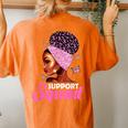 Black Queen Support Squad Breast Cancer Awareness Women's Oversized Comfort T-shirt Back Print Yam