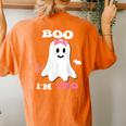 Boo I'm Two Ghost Second 2Nd Birthday Groovy Halloween Girls Women's Oversized Comfort T-shirt Back Print Yam