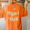 Brides Flock Flamingo Bachelorette Party Wedding Women's Oversized Comfort T-Shirt Back Print Yam