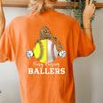 Busy Raising Ballers Baseball Softball Bandana Mom Leopard Women's Oversized Comfort T-Shirt Back Print Yam