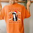 Cat Lovers Cute Cat Santa Hat Ugly Christmas Sweater Women's Oversized Comfort T-shirt Back Print Yam