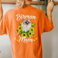 Cat Mom Sunflower Birman Mom Women's Oversized Comfort T-Shirt Back Print Yam