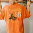 Chapter 50 Years Est 1973 50Th Birthday Wine Leopard Shoe Women's Oversized Comfort T-shirt Back Print Yam