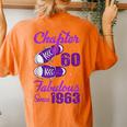 Chapter 60 Fabulous Since 1963 Purple 60Th Birthday Women's Oversized Comfort T-shirt Back Print Yam