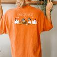 Chicken Sheet Halloween Ghost Chickens Farm Animal Lover Women's Oversized Comfort T-shirt Back Print Yam