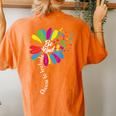 Choose To Include Sunflower Autism Awareness Be Kind Puzzle Women's Oversized Comfort T-Shirt Back Print Yam