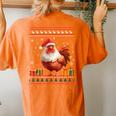 Christmas Chicken Santa Hat Ugly Christmas Sweater Women's Oversized Comfort T-shirt Back Print Yam