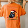 Christmas Crow Santa Hat Ugly Christmas Sweater Women's Oversized Comfort T-shirt Back Print Yam