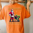 Christmas Santa Gardening Ugly Christmas Sweater Women's Oversized Comfort T-shirt Back Print Yam