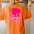 Class Of 2024 Senior Pink Seniors 2024 Girls Women's Oversized Comfort T-shirt Back Print Yam