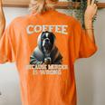 Coffee Because Murder Is Wrong Sarcastic Boxer Dog Grumpy Women's Oversized Comfort T-shirt Back Print Yam