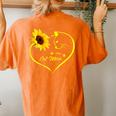 Cute Cat Mom Sunflower Heart Love Cat Lover Women's Oversized Comfort T-Shirt Back Print Yam