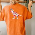 Cute Mamasaurus With Floral Dinosaur Women's Oversized Comfort T-Shirt Back Print Yam