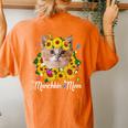 Cute Munchkin Mom Sunflower Cat Mom Women's Oversized Comfort T-Shirt Back Print Yam