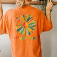 Daisy Peace Sign Hippie Soul Symbols For Flower Lovers Women's Oversized Comfort T-Shirt Back Print Yam