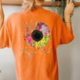 Daisy Peace Sign Love Hippie Soul Flower Lovers 60S 70S Women's Oversized Comfort T-Shirt Back Print Yam