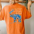 Diabetes Type 1 Awareness Sunflower Elephant Be Kind Women's Oversized Comfort T-Shirt Back Print Yam