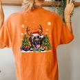 Dog Lovers Cute Mastiff Santa Hat Ugly Christmas Sweater Women's Oversized Comfort T-shirt Back Print Yam