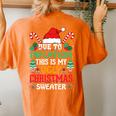 Due To Inflation Ugly Christmas Sweaters Women's Oversized Comfort T-shirt Back Print Yam