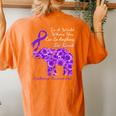 Epilepsy Awareness Sunflower Elephant Be Kind Women's Oversized Comfort T-Shirt Back Print Yam