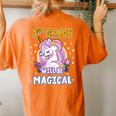 First Grade Will Be Magical Cute Unicorn Rock 1St Grade Girl Women's Oversized Comfort T-shirt Back Print Yam