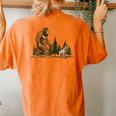 Funny Catahoula Leopard Bigfoot Dog Walking Dog Mom Dad Kids Women's Oversized Graphic Back Print Comfort T-shirt Yam