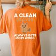 A Clean Beaver Always Gets More Wood Joke Sarcastic Women's Oversized Comfort T-shirt Back Print Yam