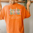 Science Teacher Definition For & Women's Oversized Comfort T-shirt Back Print Yam