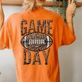 Game Day American Football Leopard Print Sports Women Women's Oversized Comfort T-Shirt Back Print Yam