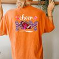 Game Day Football Cheer Mom Pink Leopard Breast Cancer Women's Oversized Comfort T-shirt Back Print Yam