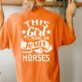 This Girl Runs On Jesus Horses Cowgirl Horse Riding T Women's Oversized Comfort T-Shirt Back Print Yam