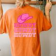 Girls Pink Howdy Cowgirl Western Country Rodeo Women's Oversized Comfort T-Shirt Back Print Yam