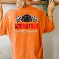 Godmother Pit Crew Birthday Racing Car Family Matching Race Women's Oversized Comfort T-shirt Back Print Yam