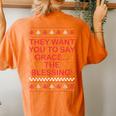 Grace The Blessing Ugly Christmas Sweaters Women's Oversized Comfort T-shirt Back Print Yam