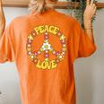 Groovy Peace Hippie Love Sign Love Flower World Peace Day Women's Oversized Comfort T-shirt Back Print Yam