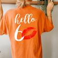 Hello 60 Red Lip Kisses Birthday For Mom Grandma Women's Oversized Comfort T-Shirt Back Print Yam