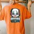 Horror Addict Scary Clown Mask Halloween Party Scary Clown Women's Oversized Comfort T-shirt Back Print Yam