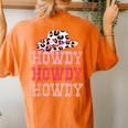 Howdy Vintage Rodeo Western Country Southern Cowgirl Outfit Women's Oversized Comfort T-Shirt Back Print Yam
