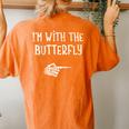 I'm With The Butterfly Matching Couple Costume Halloween Women's Oversized Comfort T-shirt Back Print Yam