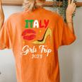 Italy Girls Trip 2023 Lips High Heals Friend Matching Girl Women's Oversized Comfort T-Shirt Back Print Yam
