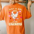 Just A Girl Who Loves Chickens Chicken Farm Gag Outfit Women's Oversized Comfort T-shirt Back Print Yam