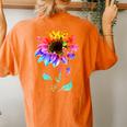 Be Kind Autism Awareness Women Girls Sunflower Puzzle Women's Oversized Comfort T-Shirt Back Print Yam