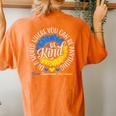 Be Kind Down Syndrome Awareness Ribbon Sunflower Kindness Women's Oversized Comfort T-Shirt Back Print Yam